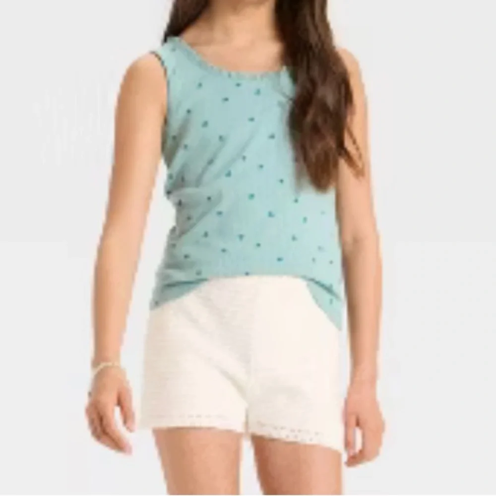 NWT cat &jack green and blue heart tank 7